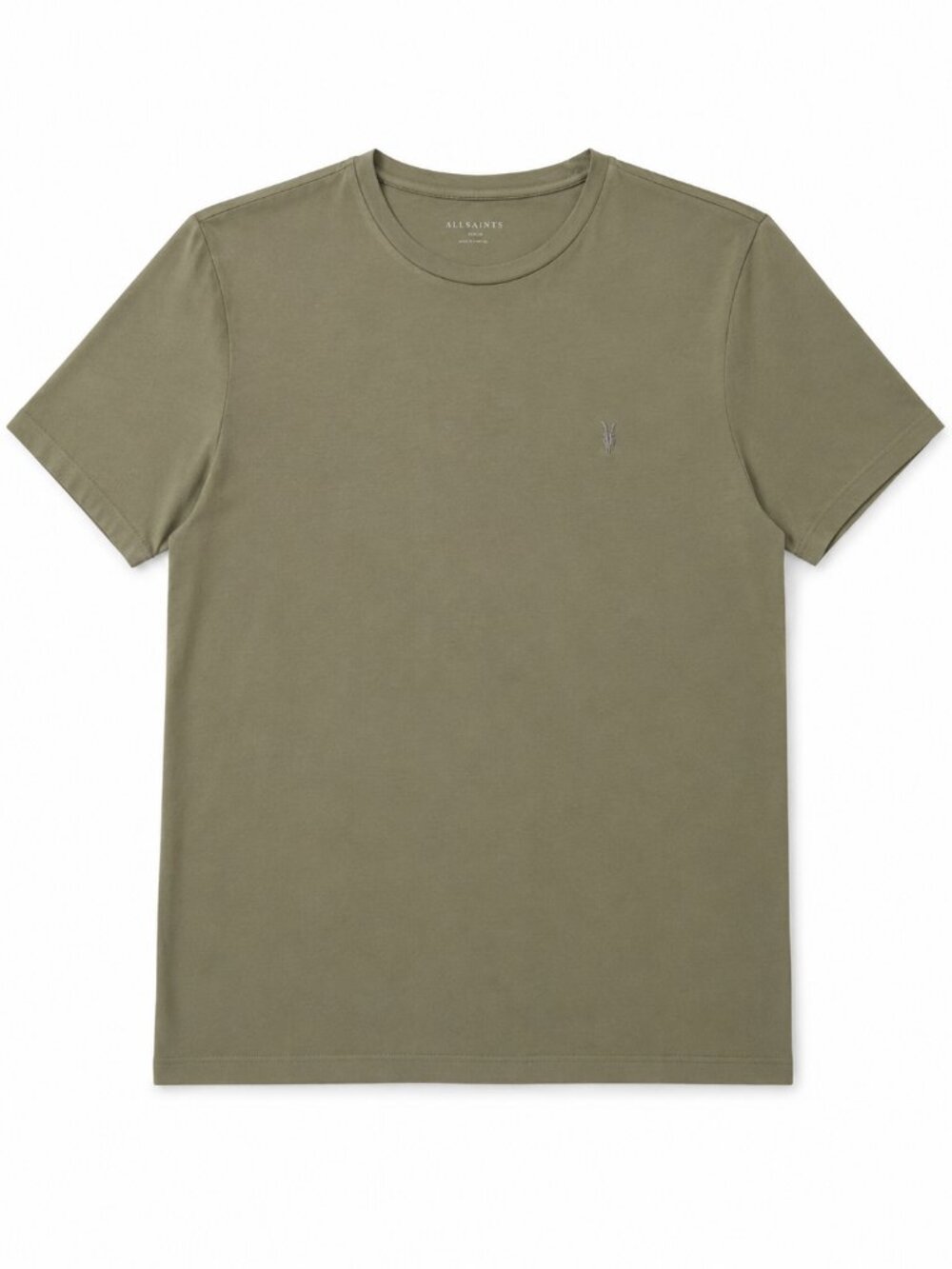 AllSaints Brace Tonic Crew T-Shirt Khaki Brown XL Regular Fit
